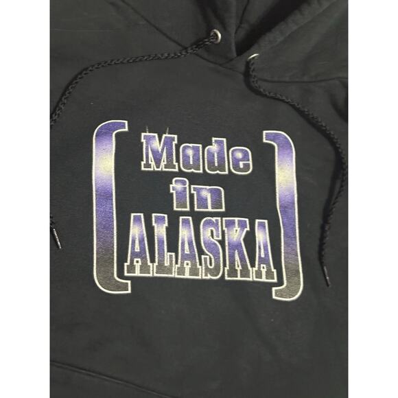 Hanes “Made In Alaska” Graphic Logo Hoodie Sweatshirt Y2K Casual - Men’s Medium - Picture 2 of 7